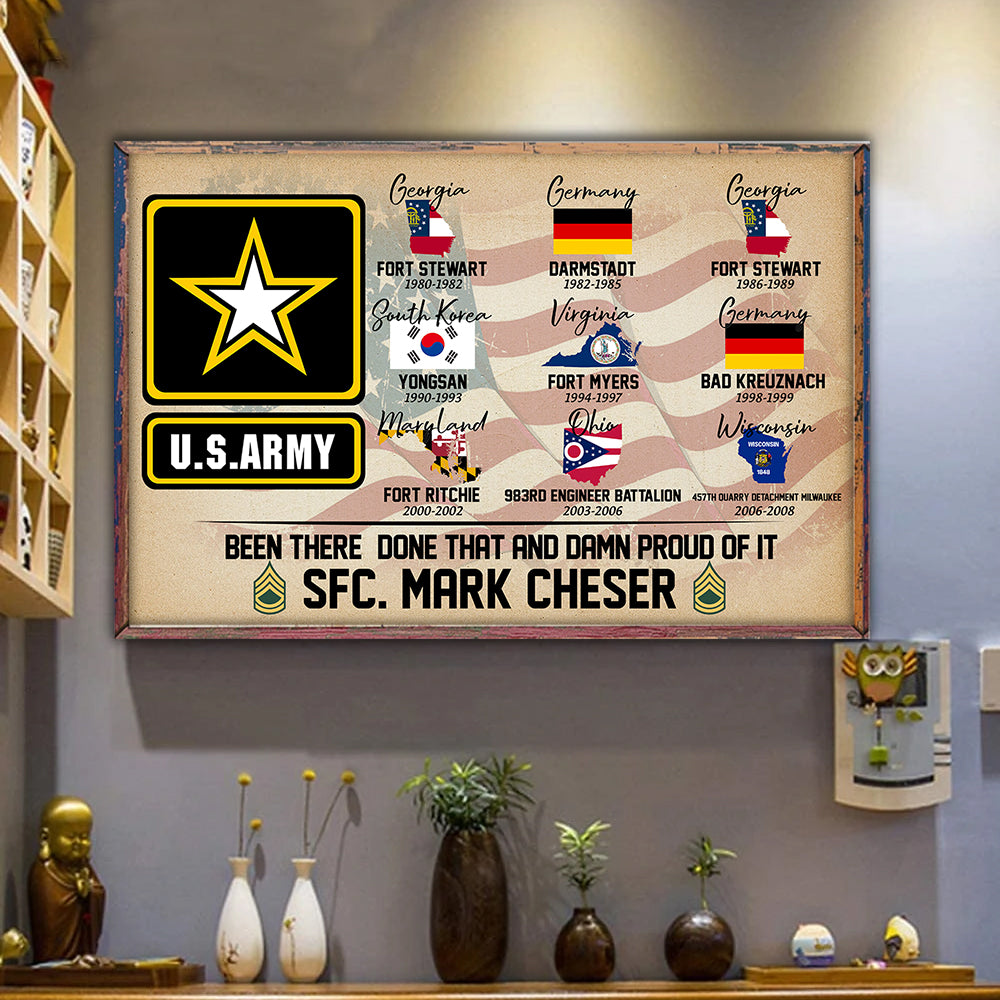 U.S Veteran Custom Poster Been There Done That and Damn Proud Of It Personalized Gift