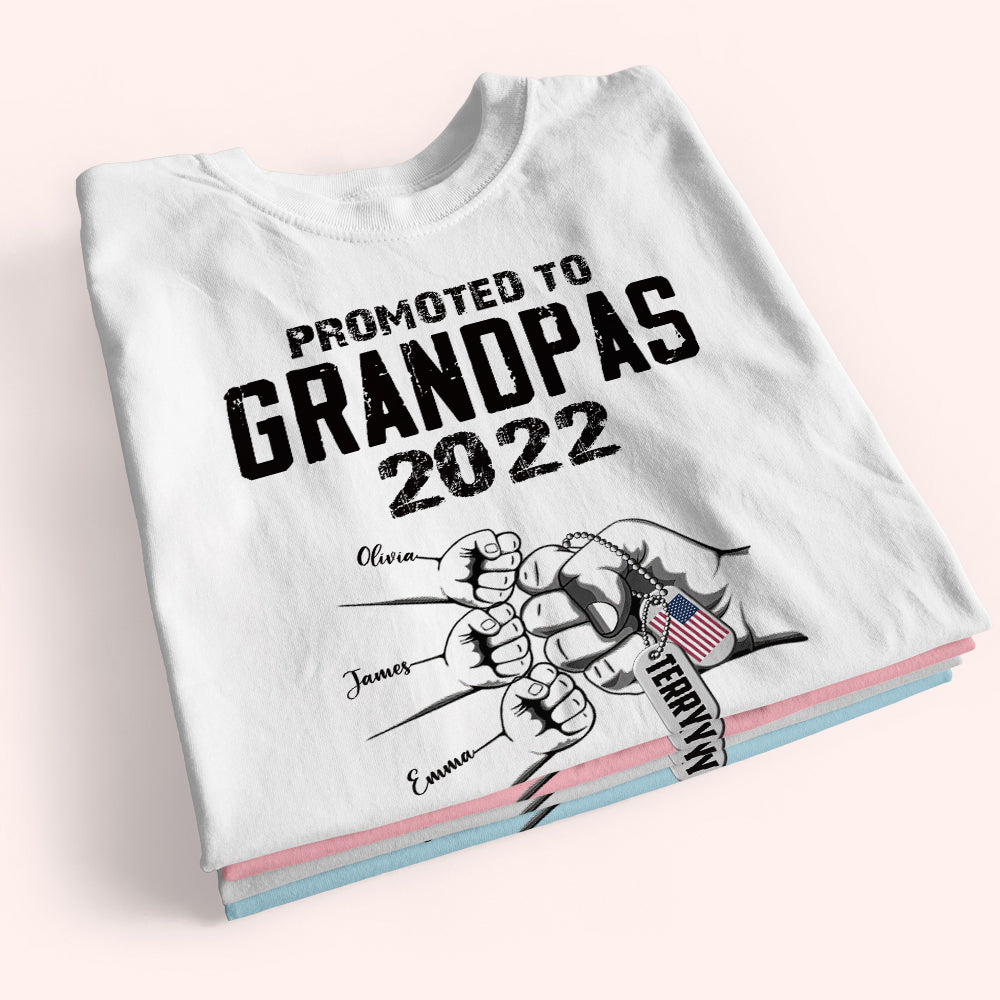 Veteran Custom Shirt Promoted To Grandpas Personalized Gift for Father's Day