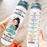 Yoga Custom Tracker Bottle I'm Sage Hood I Am Divine Connected Expressive Personalized Gift