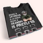 Veteran Custom Shirt Being A Veteran Is An Honor Being A Grandpa Is Priceless Personalized Gift