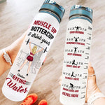 Gym Custom Tracker Bottle Muscle Up Buttercup Drink You Effing Water Personalized Fitness Gift