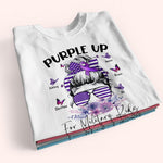 Veteran Custom Shirt Purple Up For Military Kids Personalized Gift