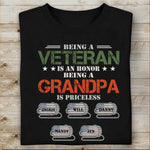 Veteran Custom Shirt Being A Veteran Is An Honor Being A Grandpa Is Priceless Personalized Gift