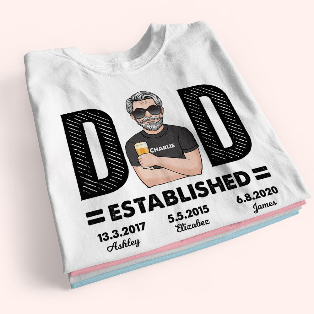 Dad Custom Shirt Established Personalized Gift For Father