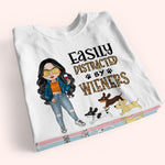 Dachshund Custom Shirt Easily Distracted By Wiener Personalized Gift Dog Lover