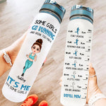 Running Girl Custom Tracker Bottle Running And Drink Too Much Personalized Gift