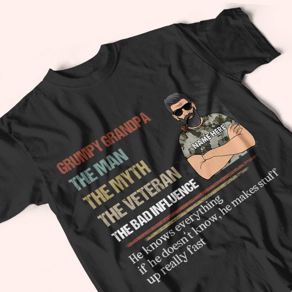 Veteran Custom Shirt The Man The Myth The Bad Influence Personalized Gift
