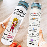 Gym Custom Tracker Bottle Straight Outta Shape Bitch I'm Trying Personalized Gift