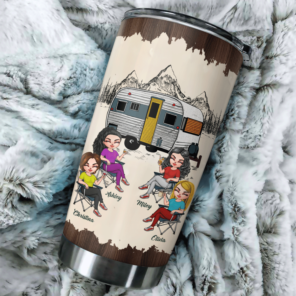 Camping Custom Tumbler Drunkest Bunch Of Bitches Personalized Gift