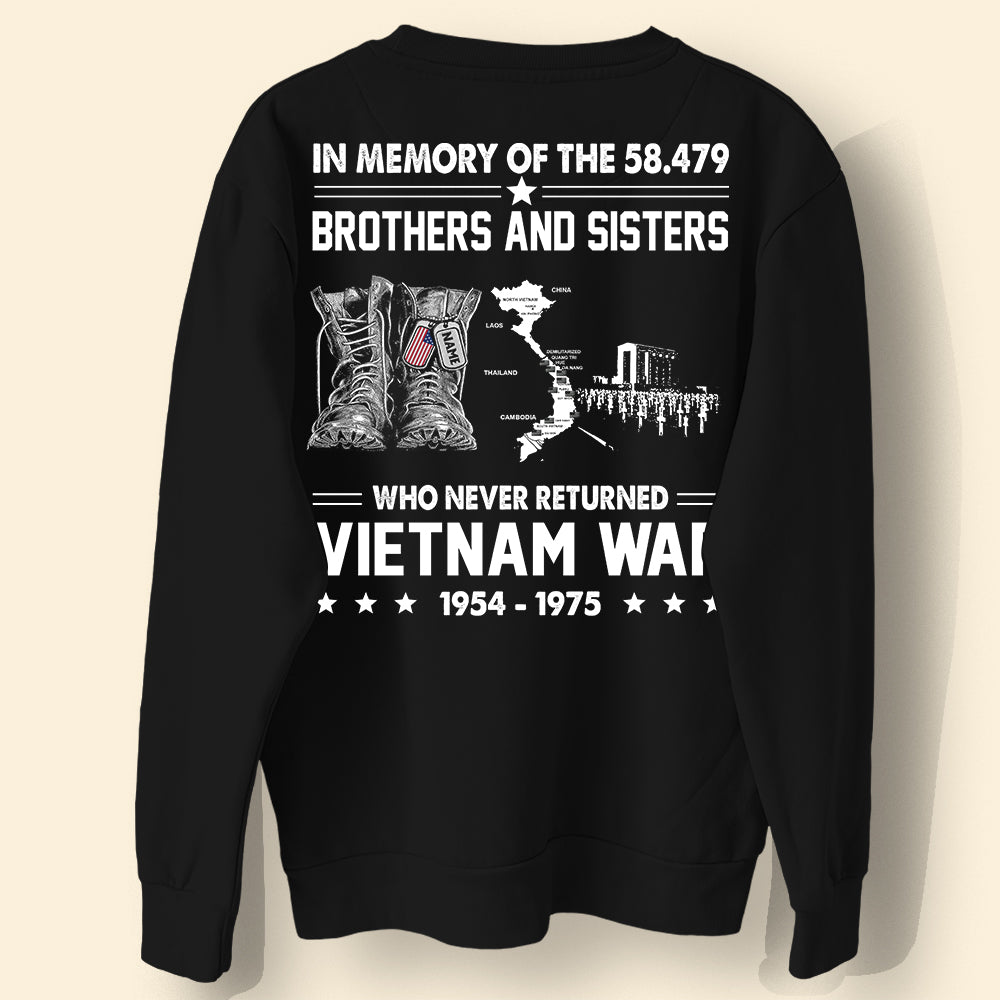 Vietnam Veteran Custom Shirt In Memory Of 58.479 Brothers And Sisters Personalized Gift