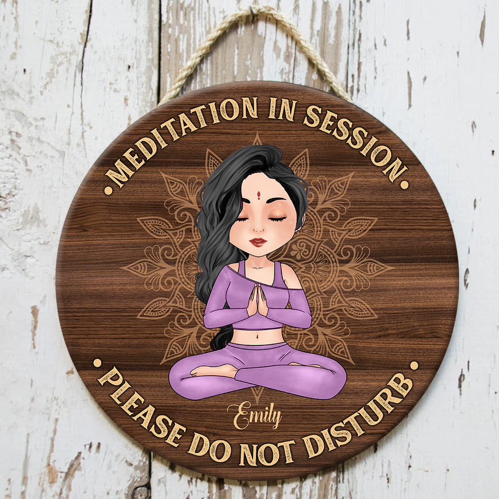 Yoga Custom Sign Meditation In Session Personalized Gift