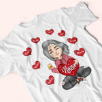 Grandma Custom Shirt With Grandkids Name Valentine Personalized Gift