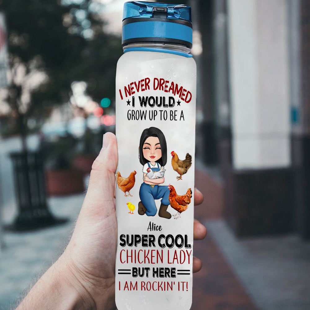 Chicken Lady Custom Tracker Bottle Personalized Gift