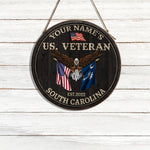 Veteran Custom Wood Sign South Carolina Veteran Personalized Gift