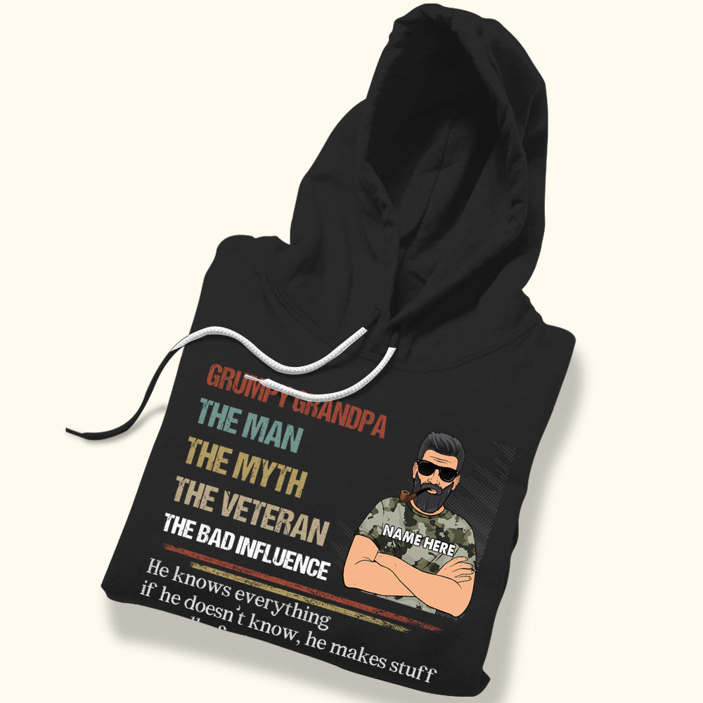 Veteran Custom Shirt The Man The Myth The Bad Influence Personalized Gift