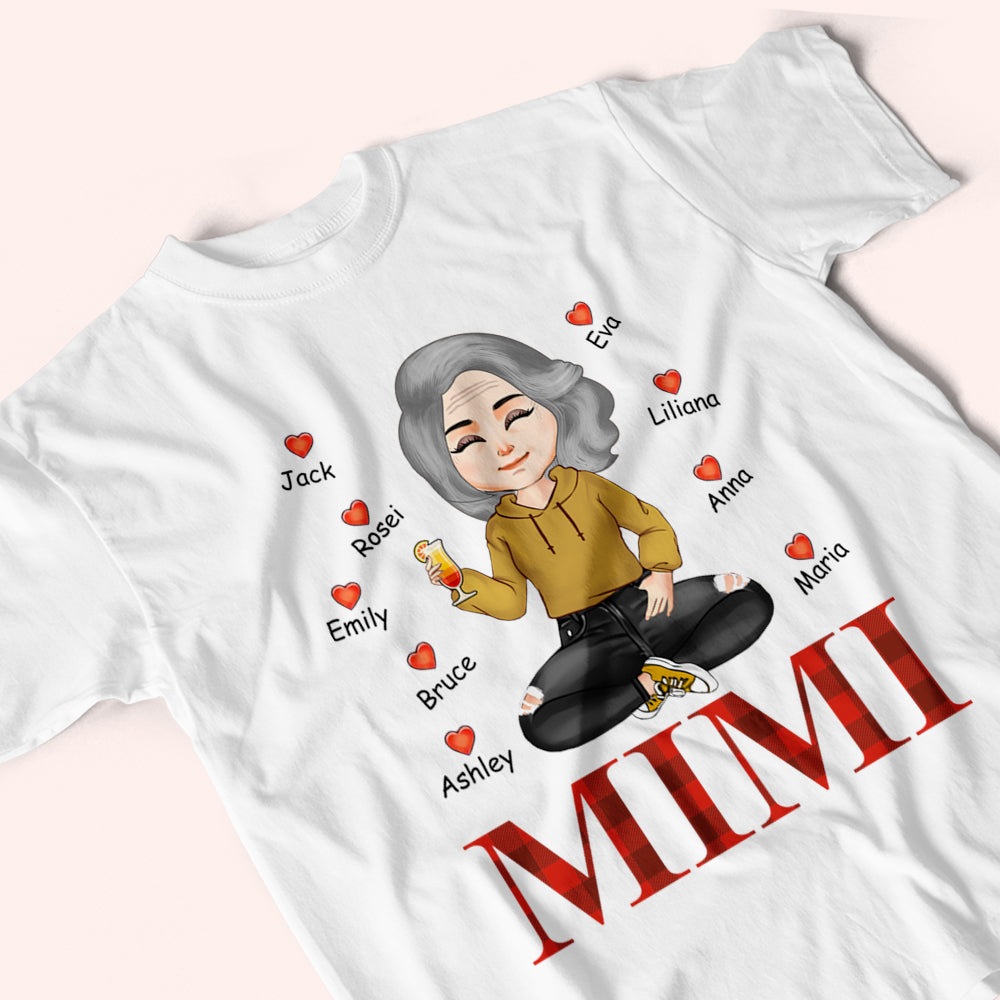 Grandma Custom Shirt With Grandkids Name Personalized Gift