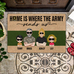 Veteran Custom Doormat Home Is Where The Army Sends Us Personalized Gift