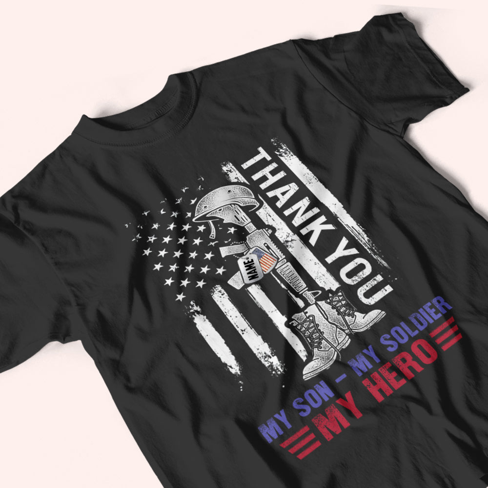 Veteran Custom Shirt Thank You My Son My Soldier My Hero Personalized Gift For Memorial Day