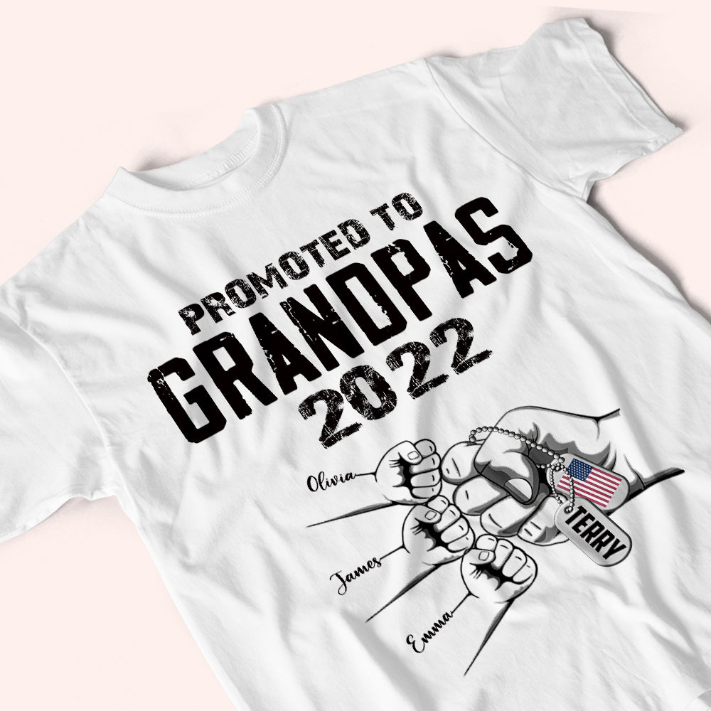 Veteran Custom Shirt Promoted To Grandpas Personalized Gift for Father's Day