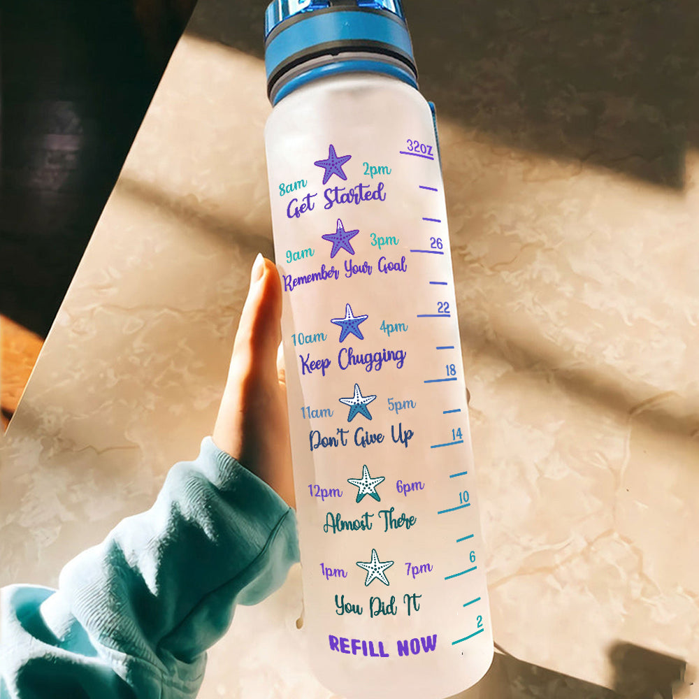 Mermaid Custom Tracker Bottle For Instant Mermaid Add Water Personalized Gift