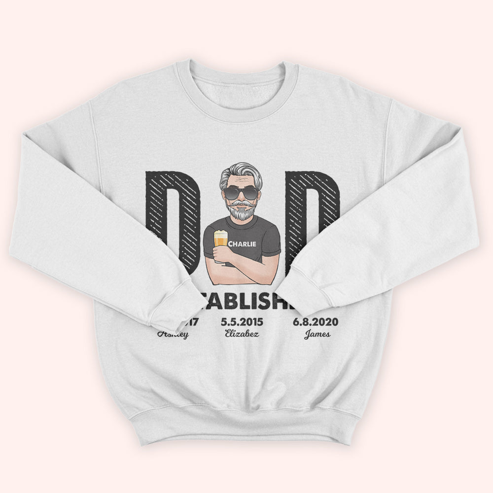 Dad Custom Shirt Established Personalized Gift For Father