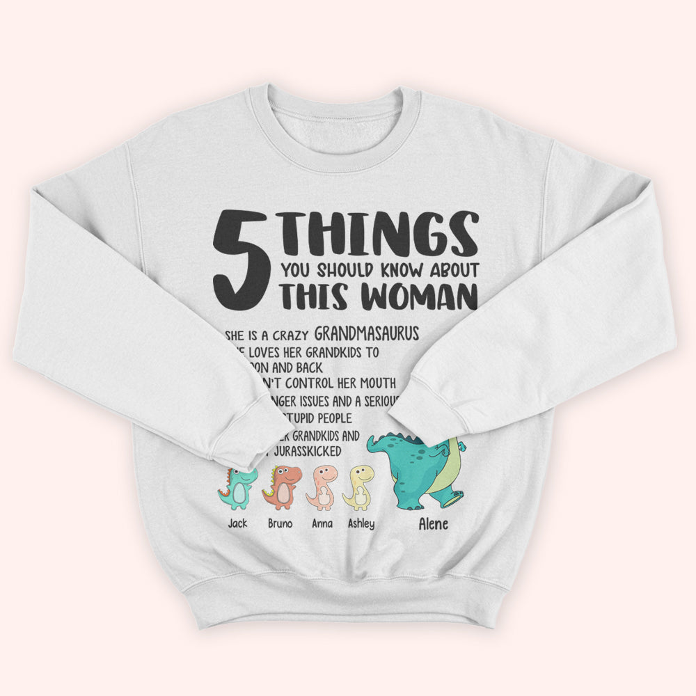 Grandma Custom Shirt 5 Thing You Should Know Grandmasaurus Personalized Gift