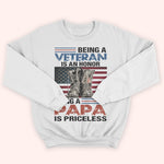Veteran Custom Shirt Being A Veteran Is An Honor Being A Papa Is Priceless Personalized Gift