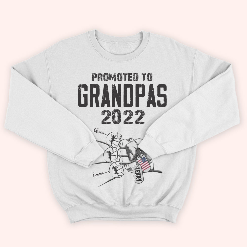 Veteran Custom Shirt Promoted To Grandpas Personalized Gift for Father's Day