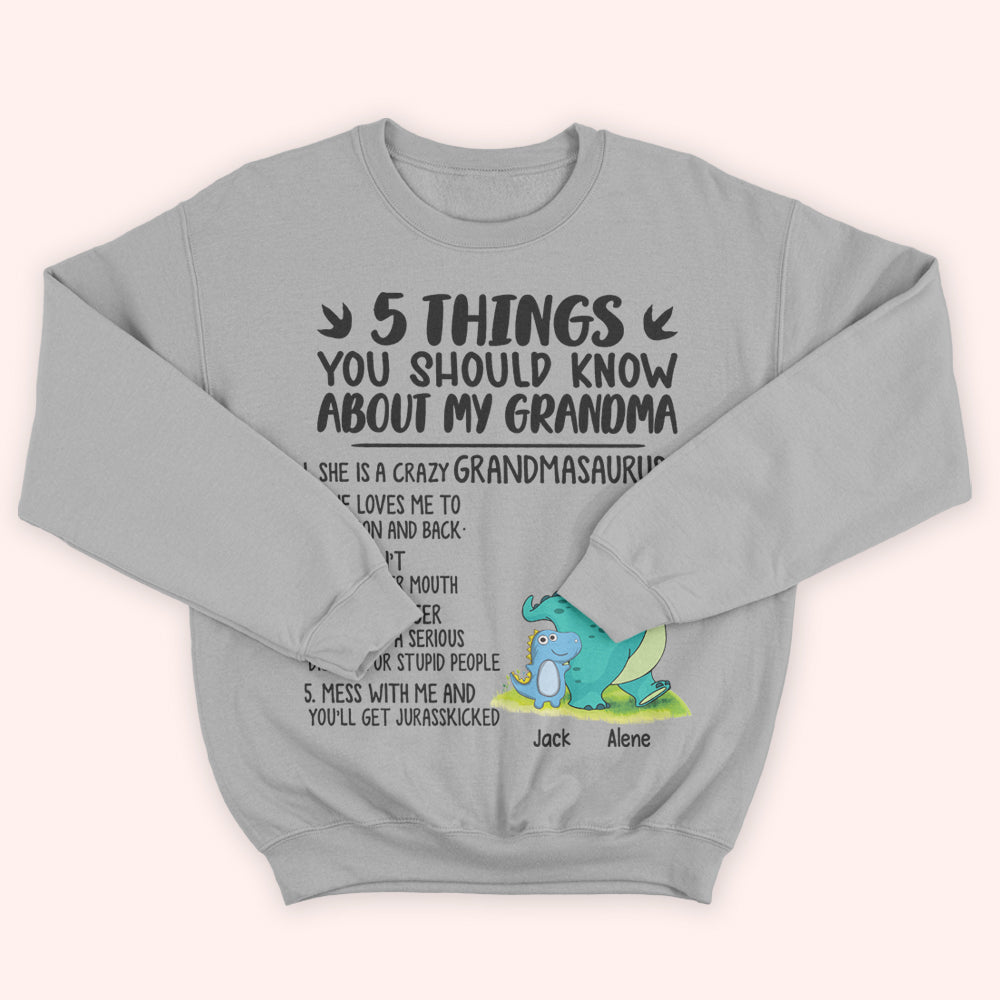Grandma And Grandkid Custom Shirt 5 Things You Should Know Grandmasaurus Personalized Gift