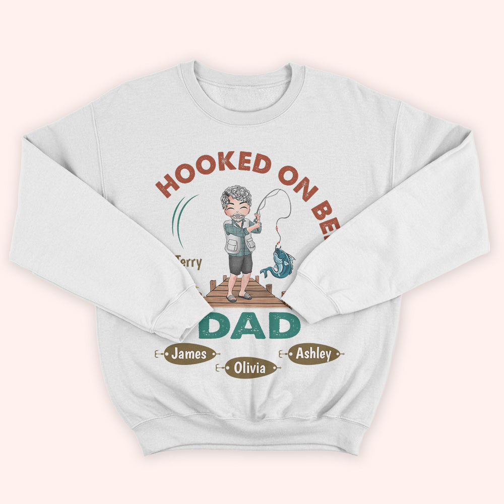 Fishing Custom Shirt Hooked On Being Grandpa Personalized Gift For Father
