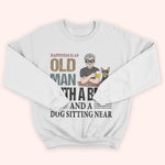 Dog Custom Shirt Happiness Is An Old Man With Beer And Dog Sitting Near Personalized Gift