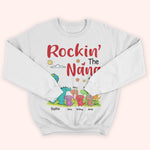 Grandma Custom Shirt With Grandkids Names Rockin The Nana Life Dinosaur Personalized Gift