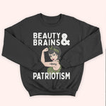 Female Veteran Custom Shirt Beauty Brains & Patriotism Personalized Gift