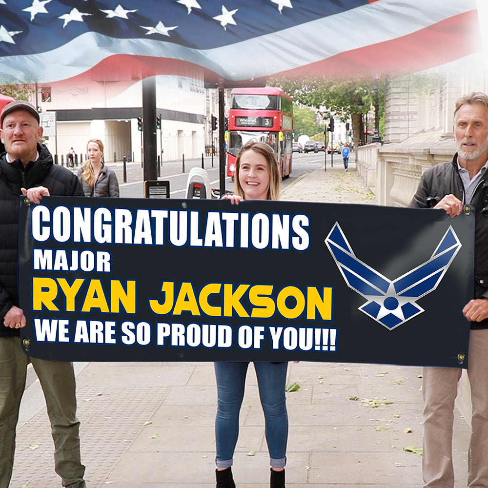 Military Custom Banner Welcome Home Our Troops Personalized Gift