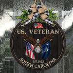 Veteran Custom Wood Sign South Carolina Veteran Personalized Gift