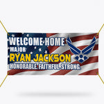 Military Custom Banner Welcome Home Our Troops Personalized Gift