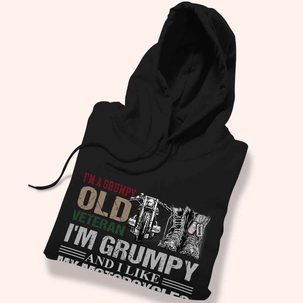 Veteran Biker Custom Shirt I'm Grumpy And I Like My Motorcycles Personalized Gift