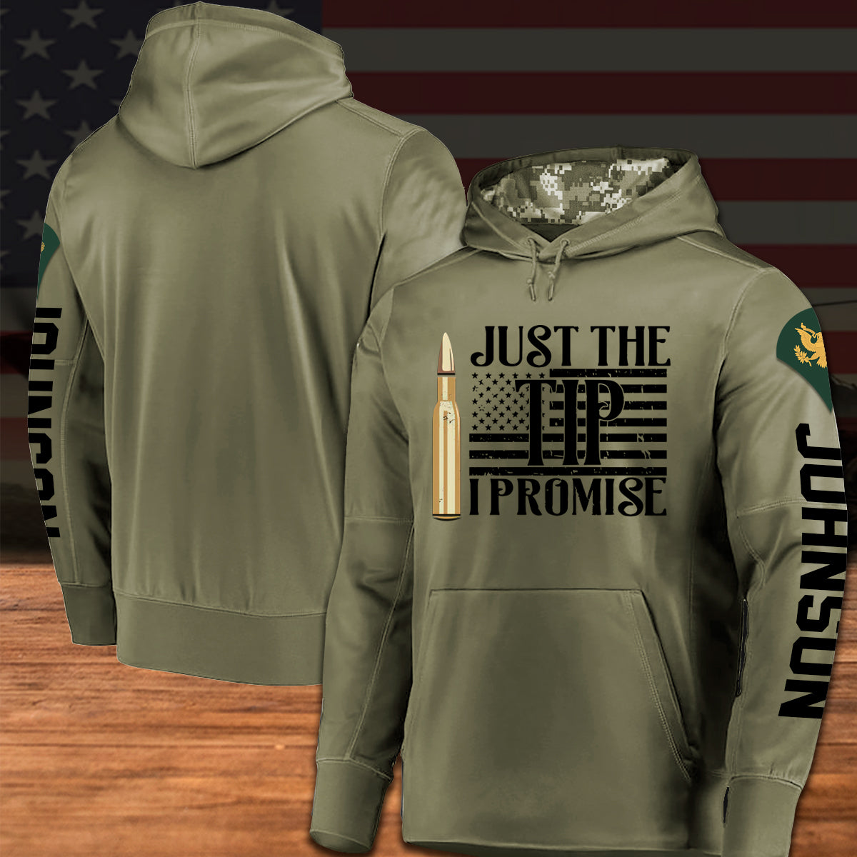 Veteran Custom Hoodie Just The Tip I Promise Personalized Gift