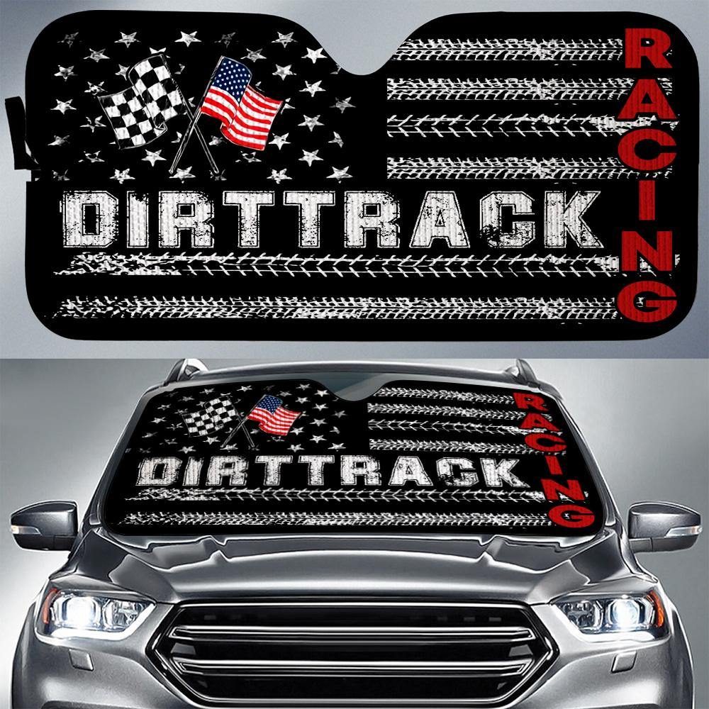 Dirt Track Racing Sun Shade US Flag Gift - PERSONAL84