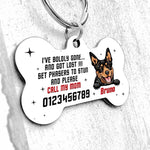 Dog Bone Pet Tag Personalized Name And Breed I've Boldly Gone And Got Lost - PERSONAL84