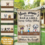 Dog Custom Garden Flag Good Food Good Times Backyard Bar Personalized Gift - PERSONAL84