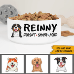 Dog Custom Pet Bowl Dog Name Does Not Share Food Personalized Gift - PERSONAL84