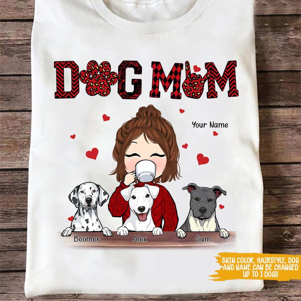 Dog Custom T Shirt Dog Mom Buffalo Plaid Personalized Mother's Day Gift - PERSONAL84