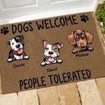 Dog Doormat Customized Names and Breeds Dogs Welcome People Tolerated - PERSONAL84