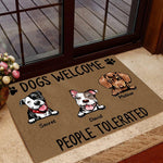 Dog Doormat Customized Names and Breeds Dogs Welcome People Tolerated - PERSONAL84