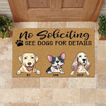 Dog Doormat Personalized Names and Breeds No Soliciting See Dogs For Detail Personalized Gift - PERSONAL84