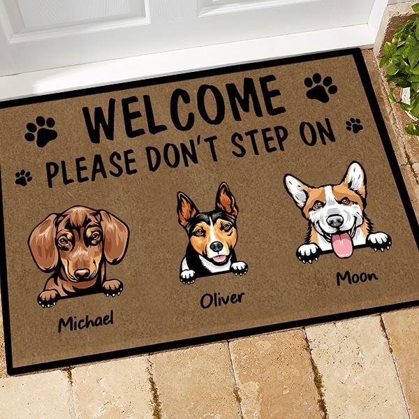 Dog Doormat Personalized Names and Breeds Welcome Please Don't Step On My Dog Personalized Gift - PERSONAL84