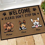 Dog Doormat Personalized Names and Breeds Welcome Please Don't Step On My Dog Personalized Gift - PERSONAL84