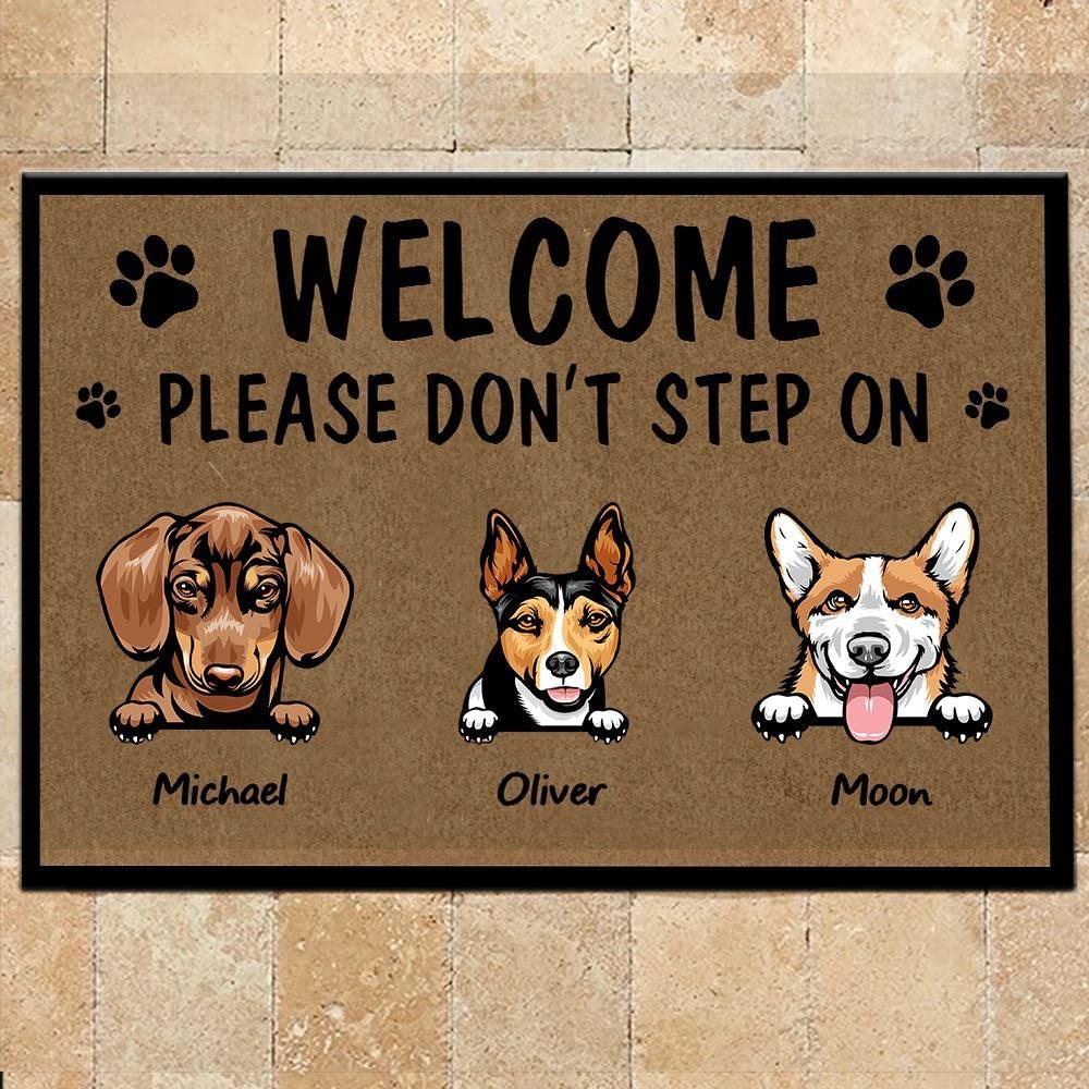 Dog Doormat Personalized Names and Breeds Welcome Please Don't Step On My Dog Personalized Gift - PERSONAL84