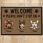 Dog Doormat Personalized Names and Breeds Welcome Please Don't Step On My Dog Personalized Gift - PERSONAL84